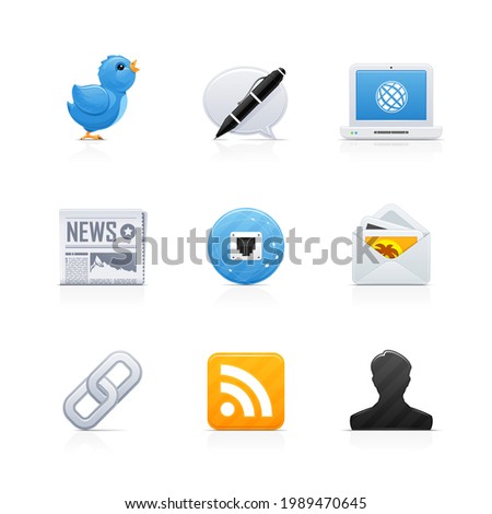 Set of 9 matte vector icons – Internet.