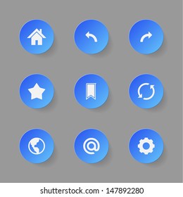 Set of 9 Minimal Style Web Icons