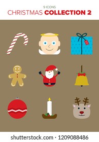 Set of 9 modern christmas illustrations