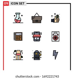 Set of 9 Modern UI Icons Symbols Signs for financial; calculation; earth; calculate; accounting Editable Vector Design Elements