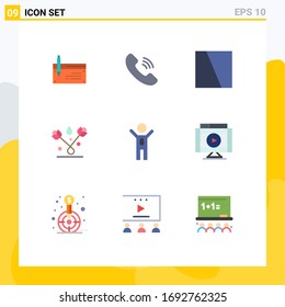 Set of 9 Modern UI Icons Symbols Signs for tulip; easter; communication; decoration; interface Editable Vector Design Elements