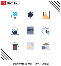 Set of 9 Modern UI Icons Symbols Signs for devices; admin; islamabad monument; shower; bathroom Editable Vector Design Elements