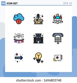 Set of 9 Modern UI Icons Symbols Signs for care; badge; group; women; happy Editable Vector Design Elements