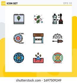 Set of 9 Modern UI Icons Symbols Signs for resource; diagram; romance; analysis; tool Editable Vector Design Elements