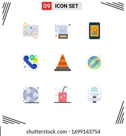 Set of 9 Modern UI Icons Symbols Signs for talk; chat; reporting; mobile graph; infographic Editable Vector Design Elements