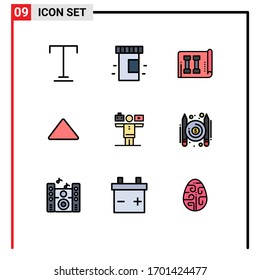 Set of 9 Modern UI Icons Symbols Signs for work; life; inventory; balance; play Editable Vector Design Elements