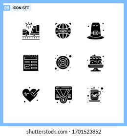 Set of 9 Modern UI Icons Symbols Signs for cooler; picture; garden; ui; document Editable Vector Design Elements