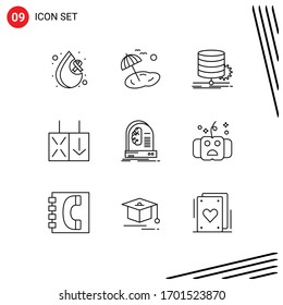 Set of 9 Modern UI Icons Symbols Signs for brain; traffic; algorithm; reverse; flow Editable Vector Design Elements