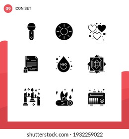 Set of 9 Modern UI Icons Symbols Signs for document; contract; kiwi; electronic signature; game Editable Vector Design Elements
