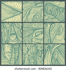 Set of 9 monochrome doodle textures