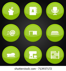 Set Of 9 Office Icons Set.Collection Of Date, Desktop, Book And Other Elements.