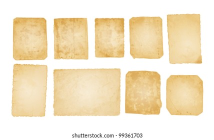 set of 9 old photo papers