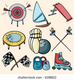 A set of 9 olympic sport icons. Ready-to-cut. Pantone colors.