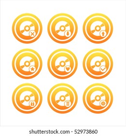set of 9 orange cd signs