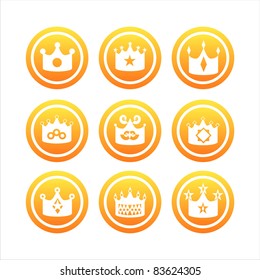 set of 9 orange crown signs
