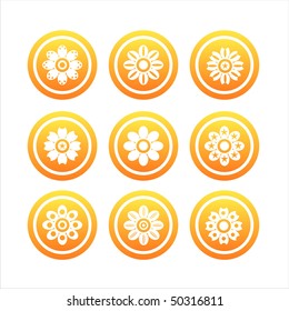  set of 9 orange flower signs
