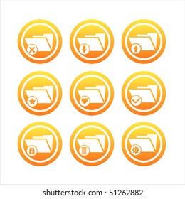  set of 9 orange folder signs