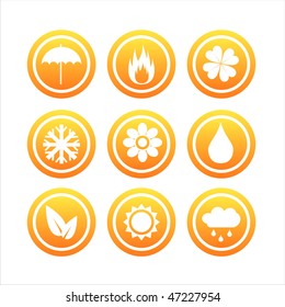 set of 9 orange nature signs