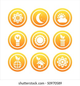 set of 9 orange nature signs