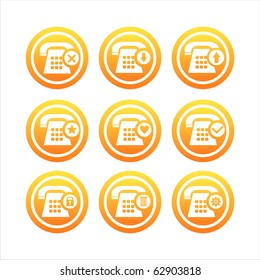 set of 9 orange phone signs