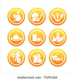 set of 9 orange restaurant signs