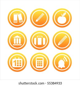 set of 9 orange school signs