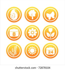 set of 9 orange spring signs