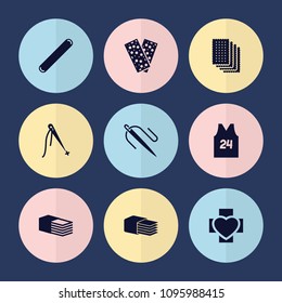 Set of 9 patch filled icons such as sewing, bandage