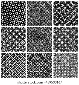 Set of 9 pattern with random, irregular shapes.