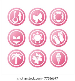 set of 9 pink beach signs