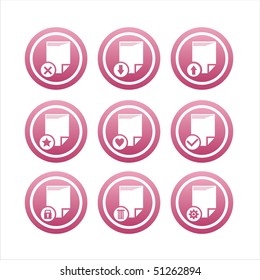  set of 9 pink document signs