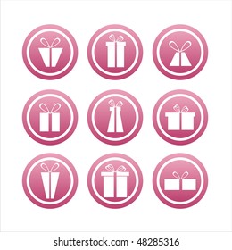set of 9 pink gift signs