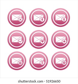 set of 9 pink letter signs