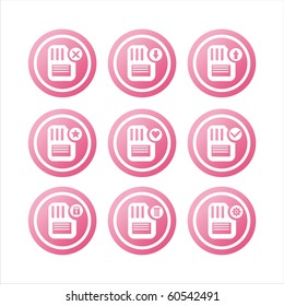 set of 9 pink memory signs