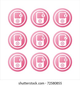 set of 9 pink player signs