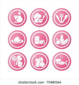 set of 9 pink restaurant signs