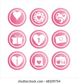 set of 9 pink st. valentine's day signs