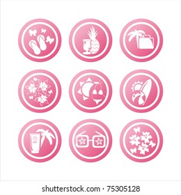 set of 9 pink summer vacation signs