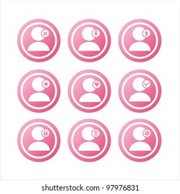 set of 9 pink users signs