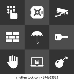 Set Of 9 Procuring Icons Set.Collection Of Dynamite, Keypad, Open And Other Elements.