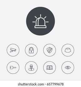 Set Of 9 Procuring Outline Icons Set.Collection Of Protection, Vision, Worker And Other Elements.