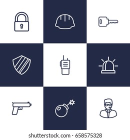 Set Of 9 Procuring Outline Icons Set.Collection Of Worker, Open, Guy And Other Elements.