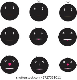 "Conjunto de 9 iconos emoji amarillos 3D profesionales con diversas expresiones faciales. colección de Vector de Premium de emoticonos felices, sonrientes y risueños con Gradientes radiales de alta calidad y profundidad óptica".

