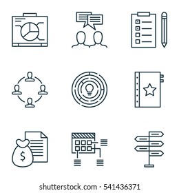 Set Of 9 Project Management Icons. Includes Warranty, Innovation, Opportunity And Other Symbols. Beautiful Design Elements.