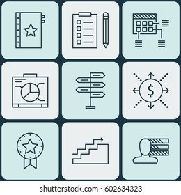 Set Of 9 Project Management Icons. Includes Money, Warranty, Opportunity And Other Symbols. Beautiful Design Elements.