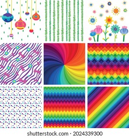 Set of 9 rainbow backgrounds