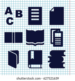 Set of 9 reading icons 