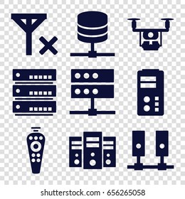 Set of 9 remote filled icons such as remote control, no signal, drone