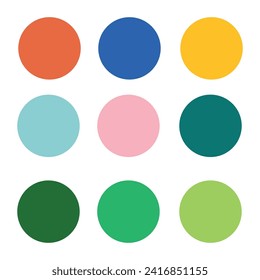 Set of 9 a retro-style color palette for use in illustrations. dart icon white background.  EPS file 1.