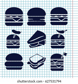 Set of 9 sandwich icons